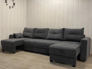 Диван Комфорт-6 (2+1К+1К) НПБ, велюр Monaco 7 grafit в Златоусте - zlatoust.magazin-mebel74.ru | фото