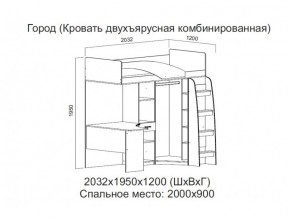 Кровать двухъярусная комбинированная в Златоусте - zlatoust.magazin-mebel74.ru | фото