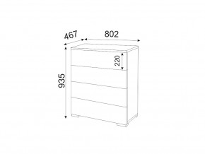 М05 (ручка брусок) Комод (4 ящика) в Златоусте - zlatoust.magazin-mebel74.ru | фото