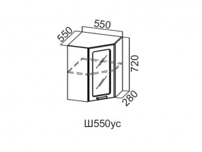 Ш550ус/720 Шкаф навесной 550/720 (угловой со стеклом) в Златоусте - zlatoust.magazin-mebel74.ru | фото