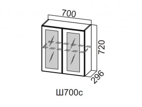 Ш700с/720 Шкаф навесной 700/720 (со стеклом) в Златоусте - zlatoust.magazin-mebel74.ru | фото